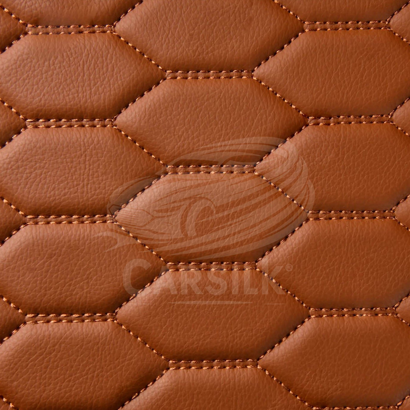 CARAMEL BROWN 3D SERIES HONEY COMB LUXURY TRUNK CAR MATS SET - Carsilks