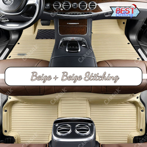 GALAXY CUSTOM SINGLE LAYER CAR MATS SET CREAM BEIGE - Carsilks 