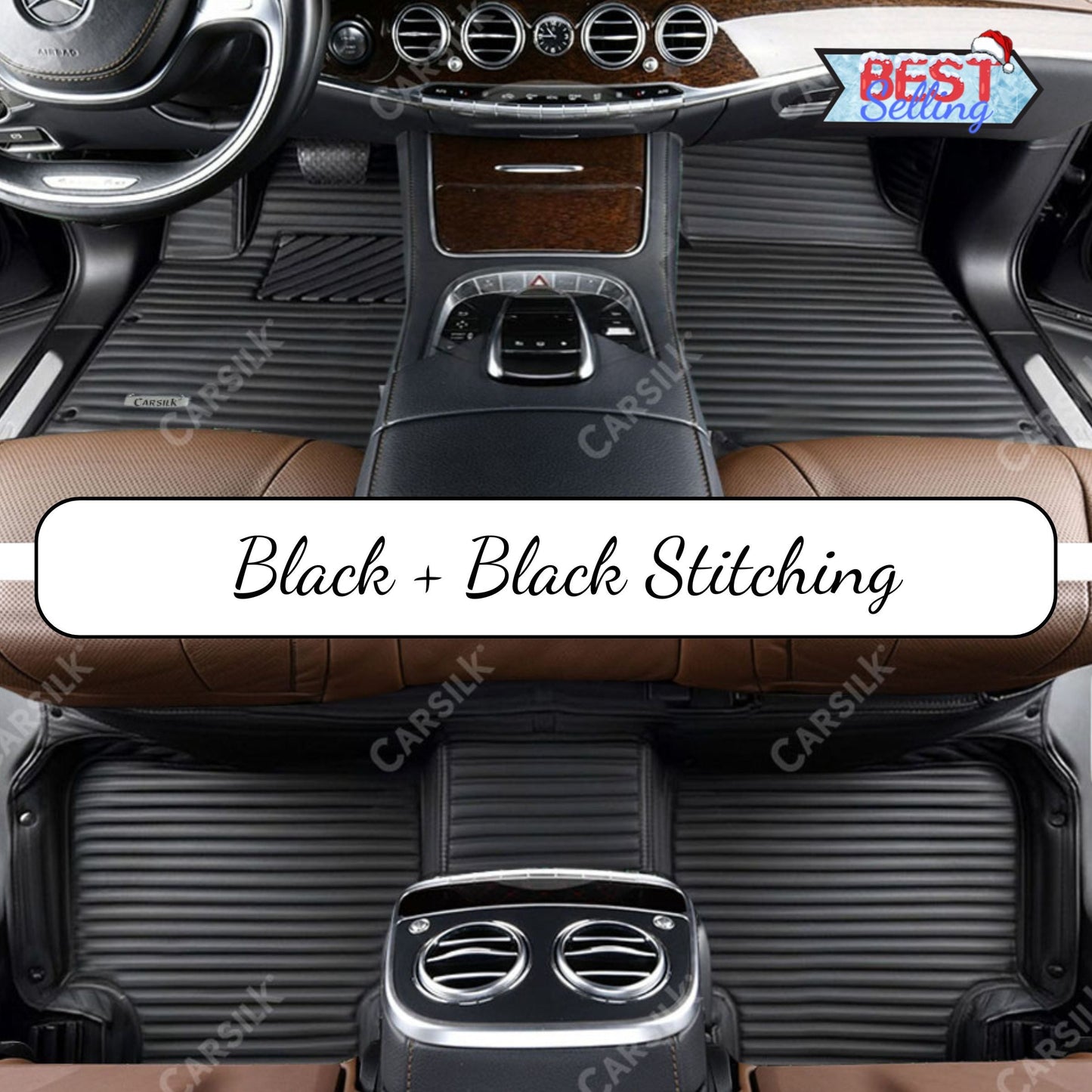 GALAXY CUSTOM SINGLE LAYER CAR MATS SET BLACK - Carsilks 