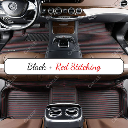 GALAXY CUSTOM SINGLE LAYER CAR MATS SET BLACK & RED - Carsilks 