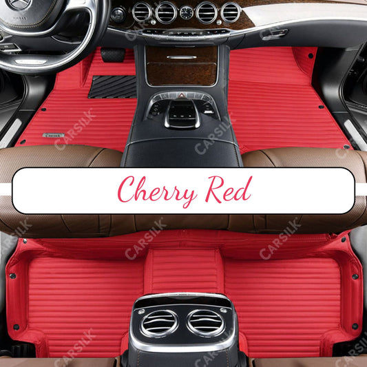 GALAXY CUSTOM SINGLE LAYER CAR MATS SET CHERRY RED - Carsilks 