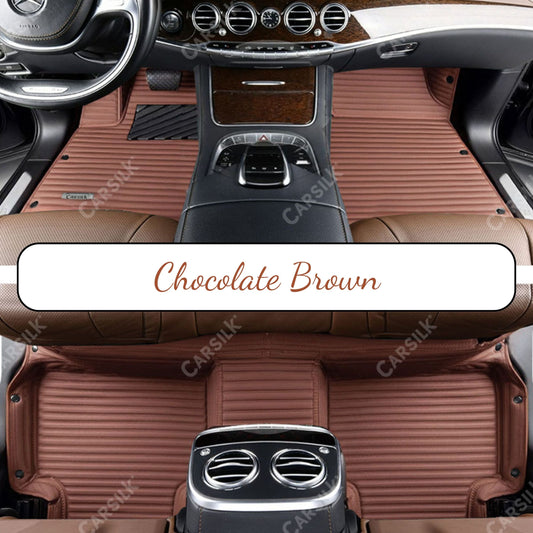 GALAXY CUSTOM SINGLE LAYER CAR MATS SET CHOCOLATE BROWN - Carsilks 