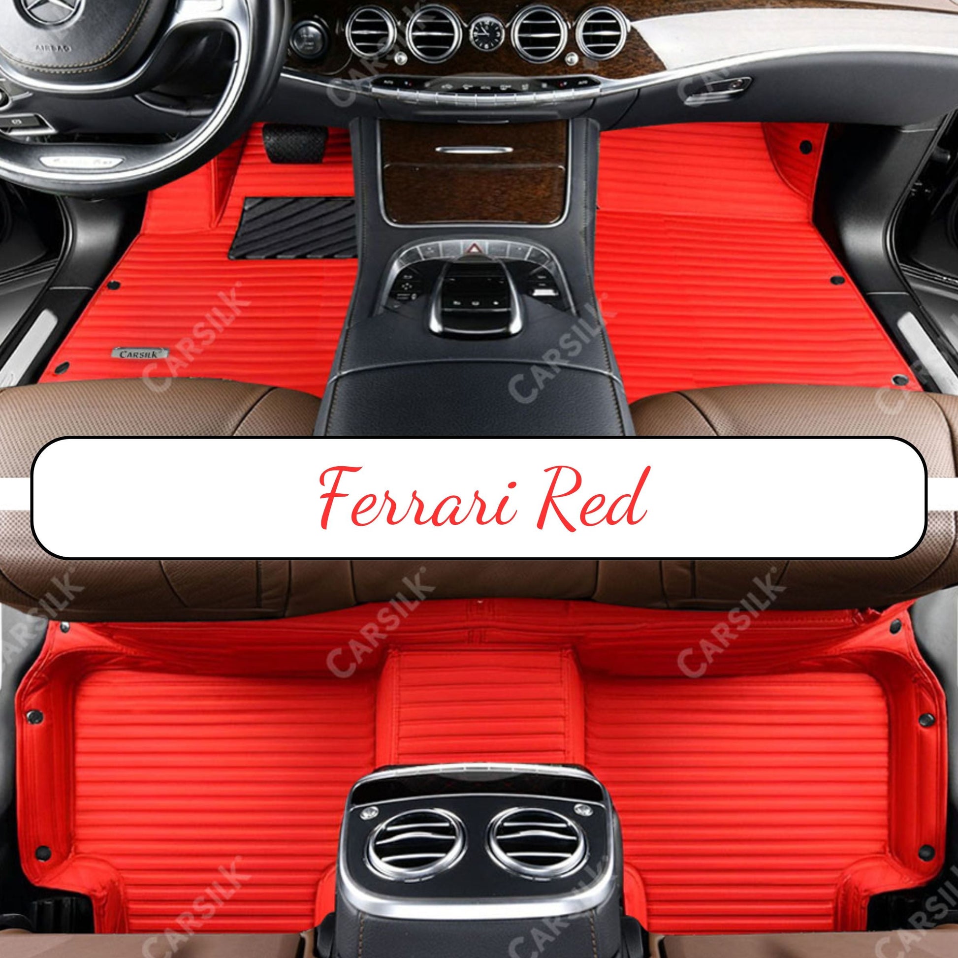 GALAXY CUSTOM SINGLE LAYER CAR MATS SET FERRARI RED - Carsilks 