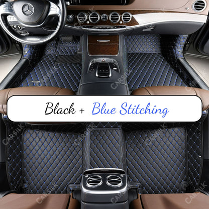 BLACK & BLUE DIAMOND LUXURY CAR FLOOR MATS - Carsilks 