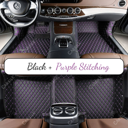 BLACK & PURPLE DIAMOND PATTERN CAR MATS SET - Carsilks 