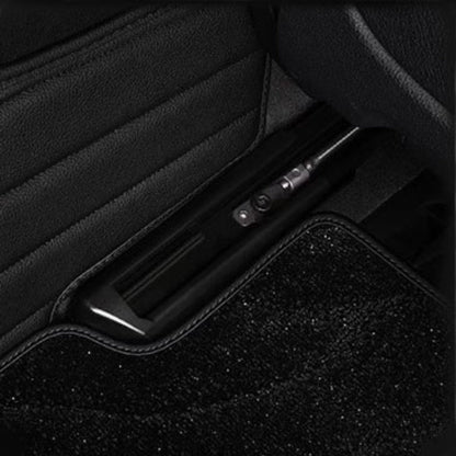 BLACK & BLACK STITCHING DIAMOND BASE WITH BLACK TOP CARPET DOUBLE LAYER GALAXY CAR MAT SET - Carsilks 