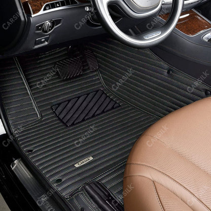 GALAXY CUSTOM SINGLE LAYER CAR MATS SET BLACK & WHITE - Carsilks 