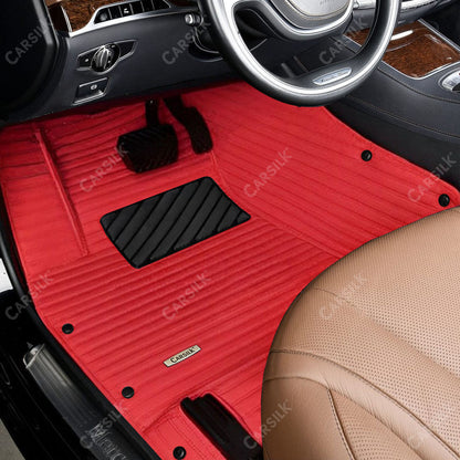 GALAXY CUSTOM SINGLE LAYER CAR MATS SET CHERRY RED - Carsilks 