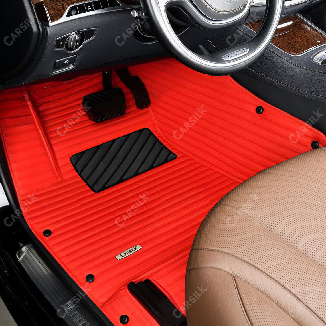 GALAXY CUSTOM SINGLE LAYER CAR MATS SET FERRARI RED - Carsilks 