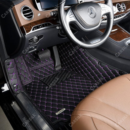 BLACK & PURPLE DIAMOND PATTERN CAR MATS SET - Carsilks 