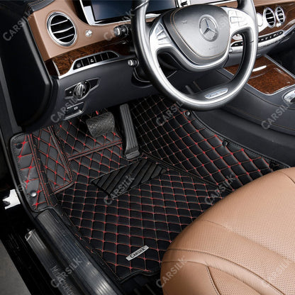 BLACK & RED DIAMOND LUXURY CAR FLOOR MATS - Carsilks 