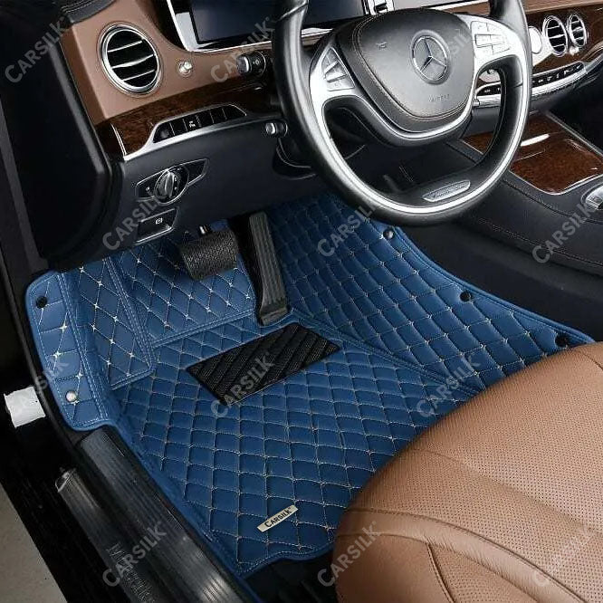 BLUE DIAMOND PATTERN CAR MATS SET - Carsilks 