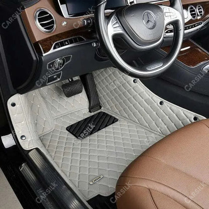 LIGHT GRAY DIAMOND LUXURY CAR FLOOR MATS - Carsilks 