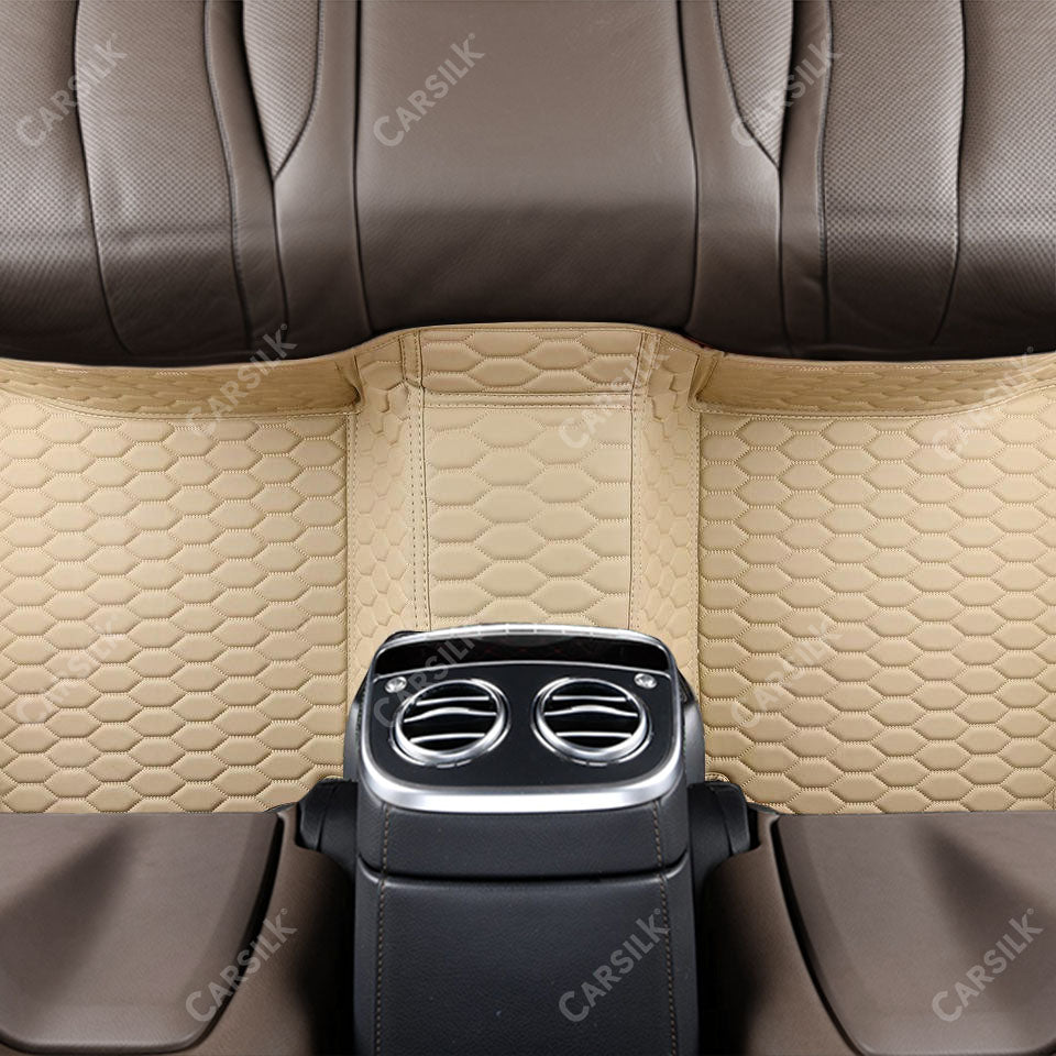 CREAM BEIGE HONEY COMB LUXURY CAR MATS SET - Carsilks 