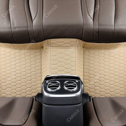CREAM BEIGE HONEY COMB LUXURY CAR MATS SET - Carsilks 