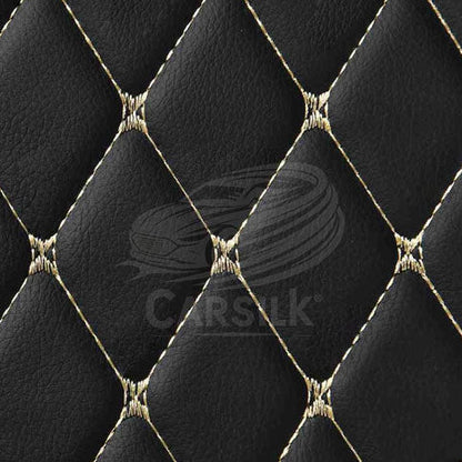BLACK BEIGE STITCHING 3D DIAMOND LUXURY TRUNK CAR MATS SET - Carsilks 