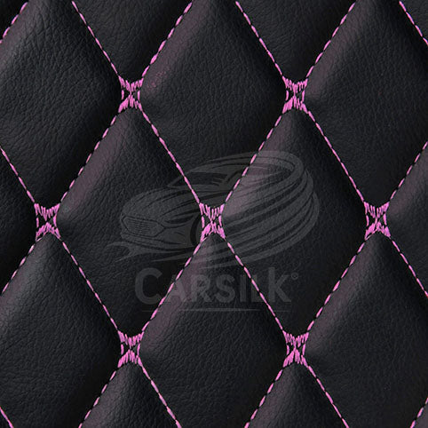 BLACK & PURPLE STITCHING DIAMOND LUXURY TRUNK CAR MATS SET - Carsilks 