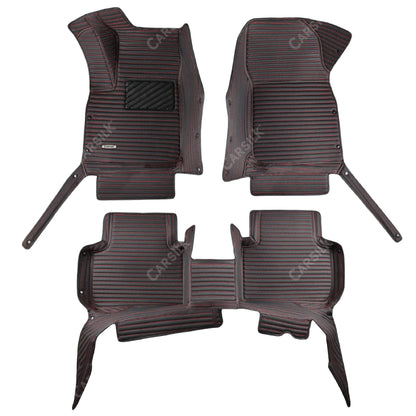 GALAXY CUSTOM SINGLE LAYER CAR MATS SET BLACK & RED - Carsilks 
