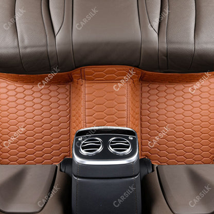 BROWN HONEY COMB LUXURY CAR MATS SET - Carsilks 