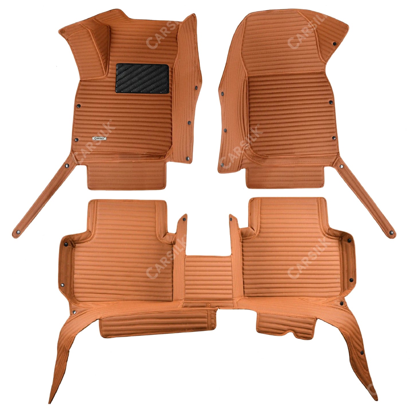 GALAXY CUSTOM SINGLE LAYER CAR MATS SET CARAMEL BROWN - Carsilks 