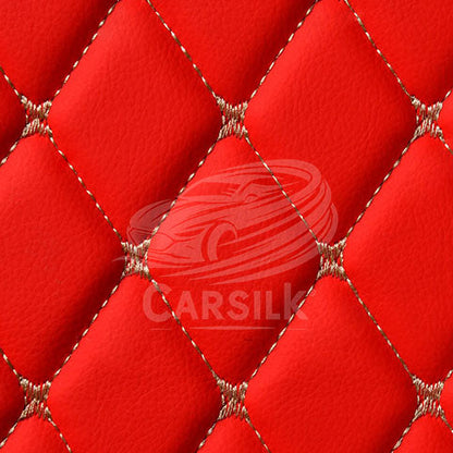 FERRARI RED STITCHING DIAMOND LUXURY TRUNK CAR MATS SET - Carsilks 