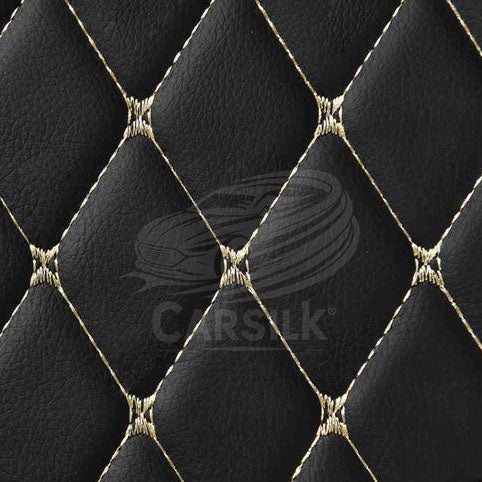 BLACK & BEIGE STITCHING DIAMOND LUXURY CAR FLOOR MATS - Carsilks 