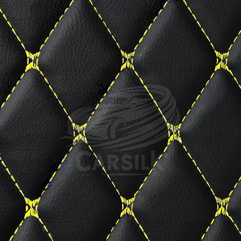 BLACK & YELLOW DIAMOND PATTERN CAR MATS SET - Carsilks 