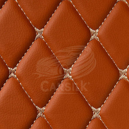 CARAMEL BROWN DIAMOND PATTERN CAR MATS SET - Carsilks 