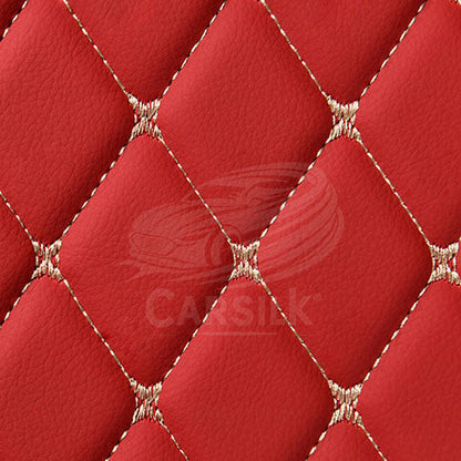 CHERRY RED DIAMOND PATTERN CAR MATS SET - Carsilks 