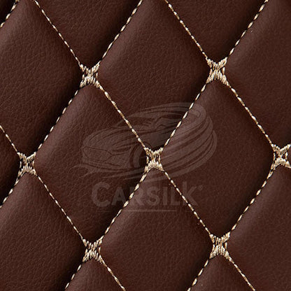 CHOCOLATE BROWN DIAMOND PATTERN CAR MATS SET - Carsilks 