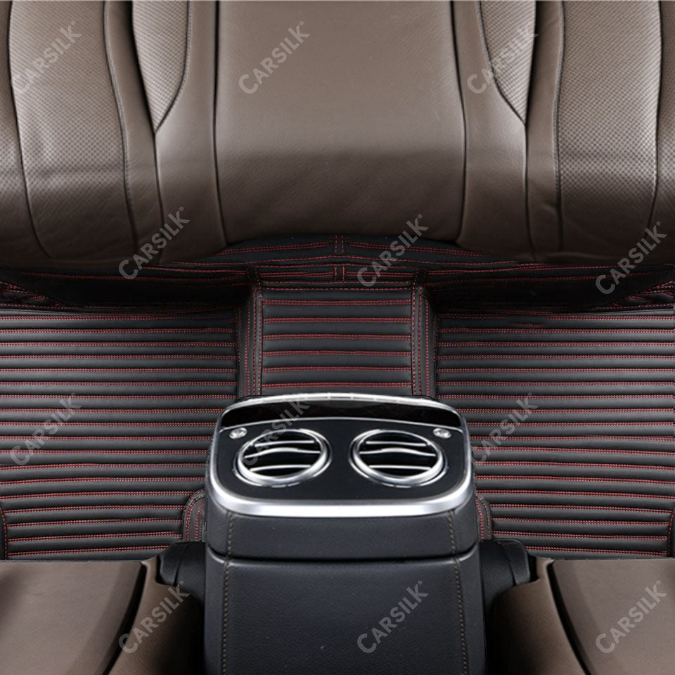 GALAXY CUSTOM SINGLE LAYER CAR MATS SET BLACK & RED - Carsilks 