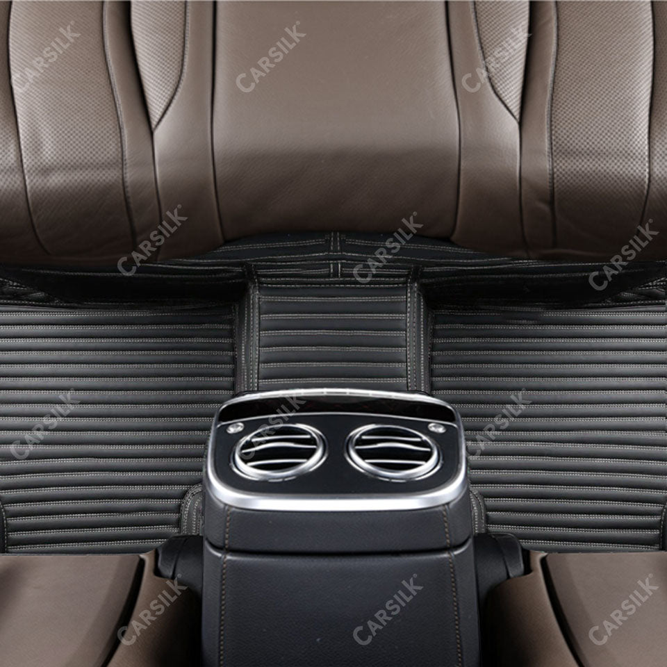 GALAXY CUSTOM SINGLE LAYER CAR MATS SET BLACK & WHITE - Carsilks 