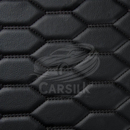 BLACK & BLACK STITCHING 3D SERIES HONEY COMB LUXURY TRUNK CAR MATS SET - Carsilks 
