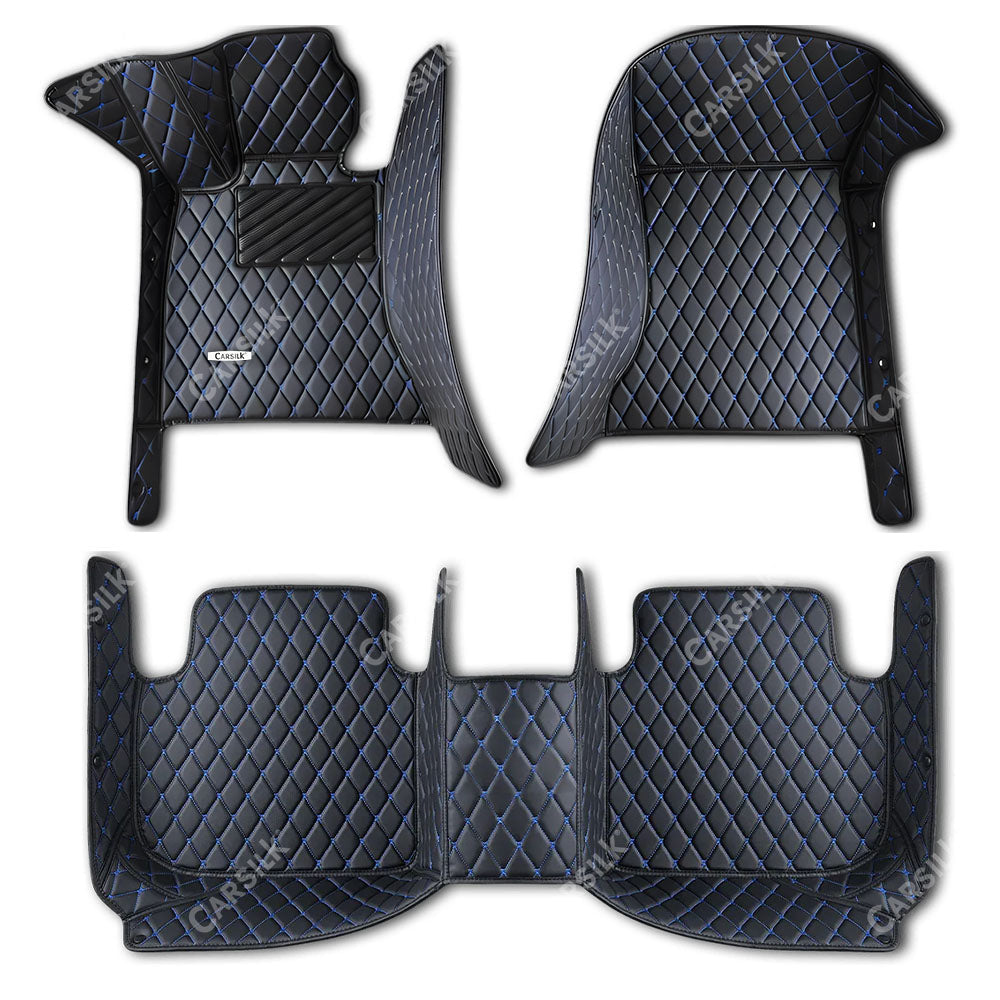 BLACK & BLUE DIAMOND PATTERN CAR MATS SET - Carsilks 