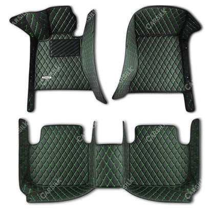 BLACK & GREEN DIAMOND PATTERN CAR MATS SET - Carsilks 