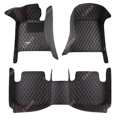 BLACK & ORANGE DIAMOND PATTERN CAR MATS SET - Carsilks 