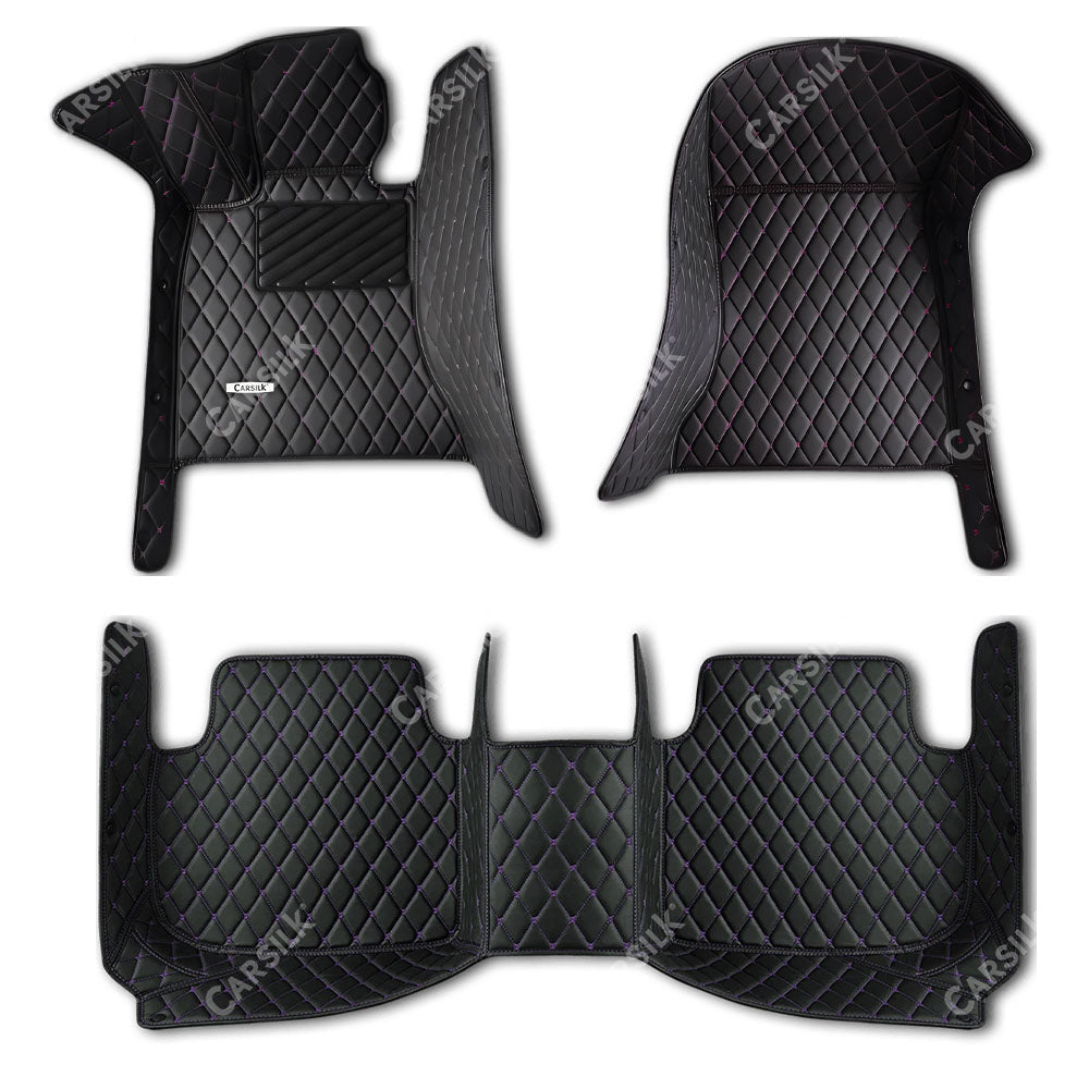 BLACK & PURPLE DIAMOND PATTERN CAR MATS SET - Carsilks 