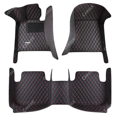 BLACK & RED DIAMOND PATTERN CAR MATS SET - Carsilks 