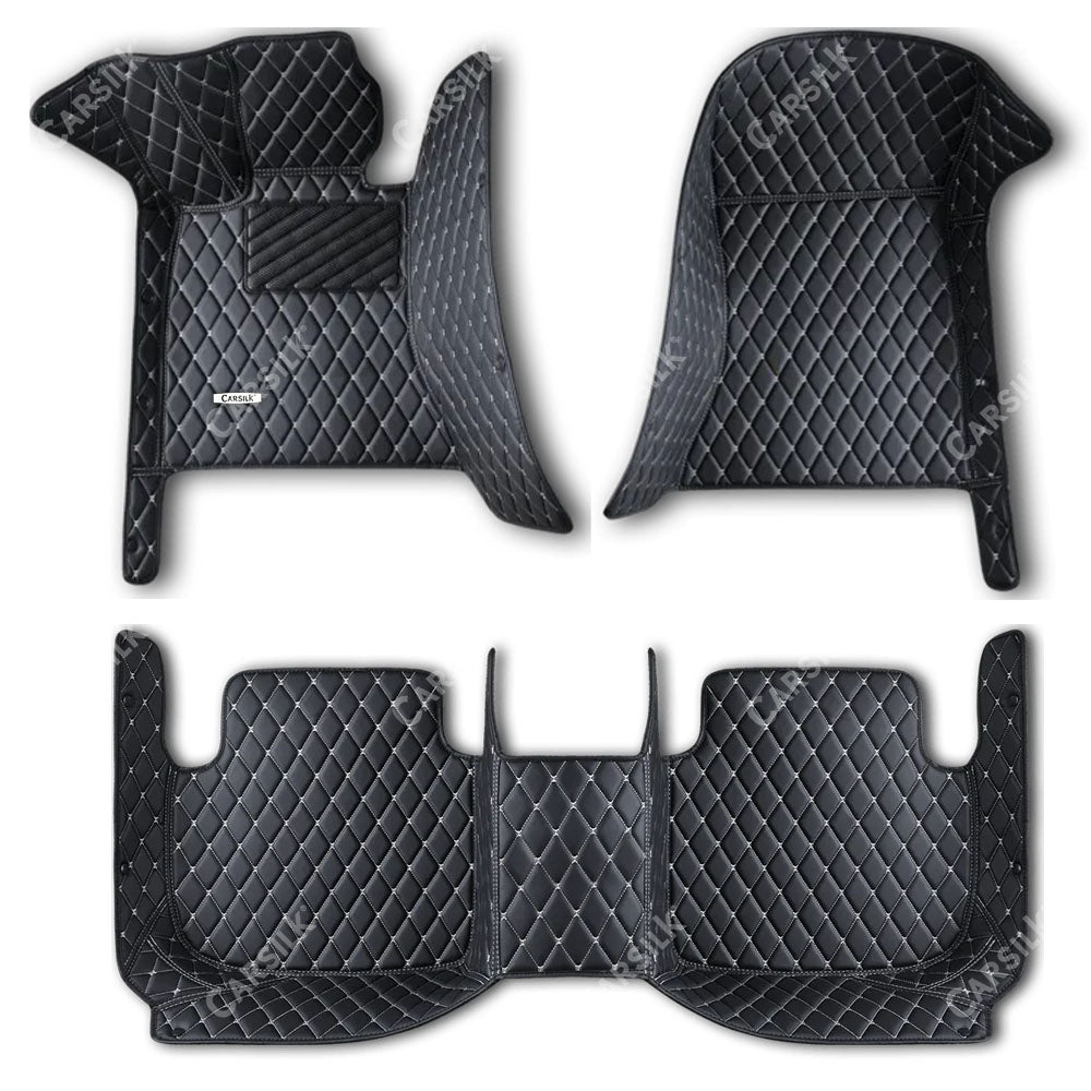 BLACK & WHITE DIAMOND PATTERN CAR MATS SET - Carsilks 