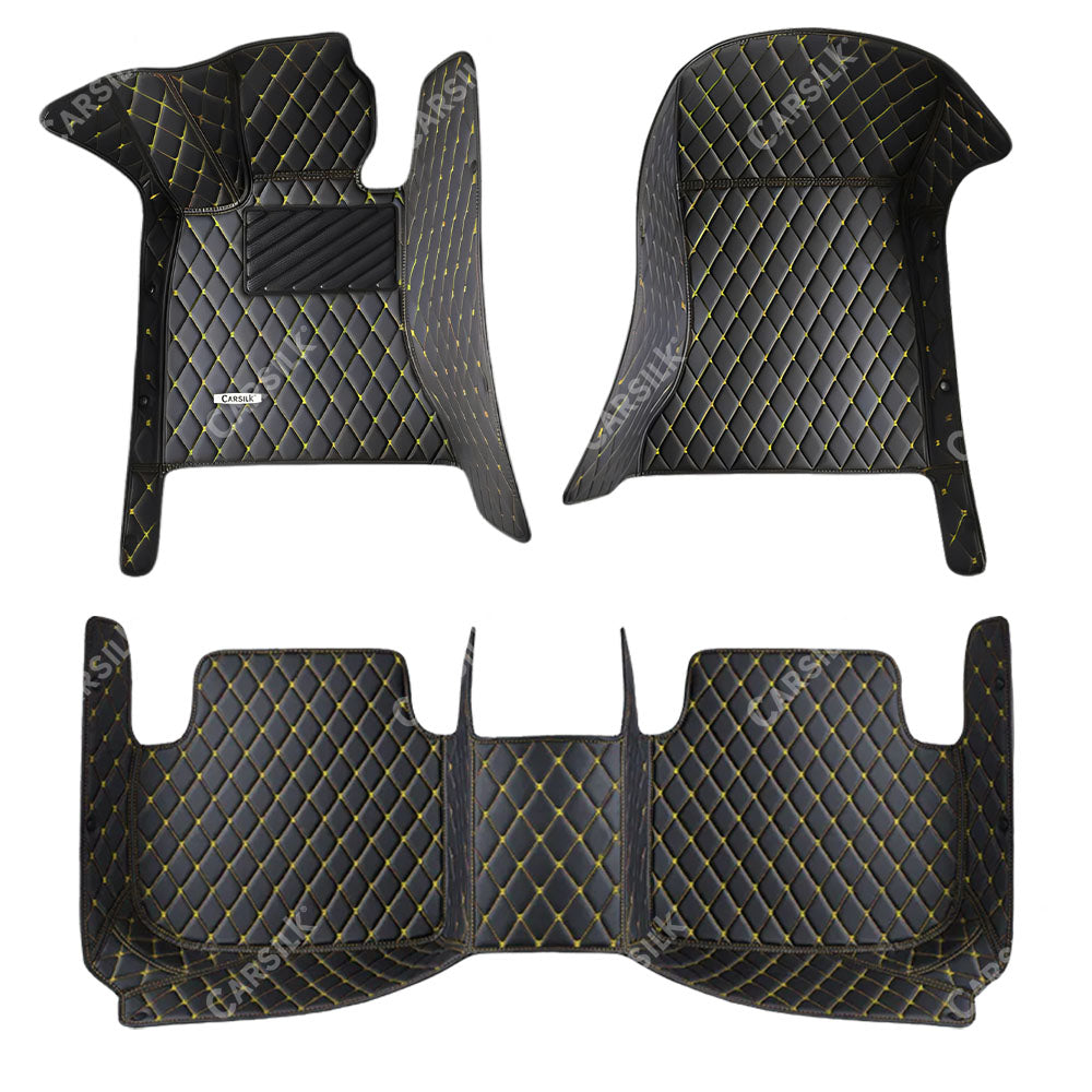 BLACK & YELLOW DIAMOND PATTERN CAR MATS SET - Carsilks 