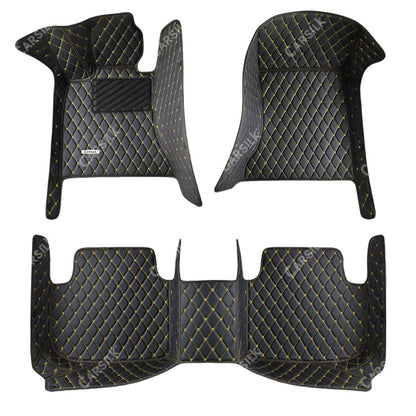 BLACK & YELLOW DIAMOND PATTERN CAR MATS SET - Carsilks 