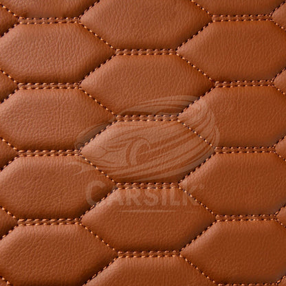 CARAMEL BROWN 3D SERIES HONEY COMB LUXURY TRUNK CAR MATS SET - Carsilks 