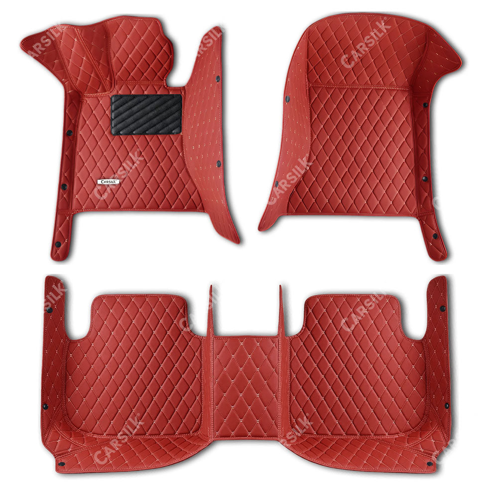 CHERRY RED DIAMOND PATTERN CAR MATS SET - Carsilks 