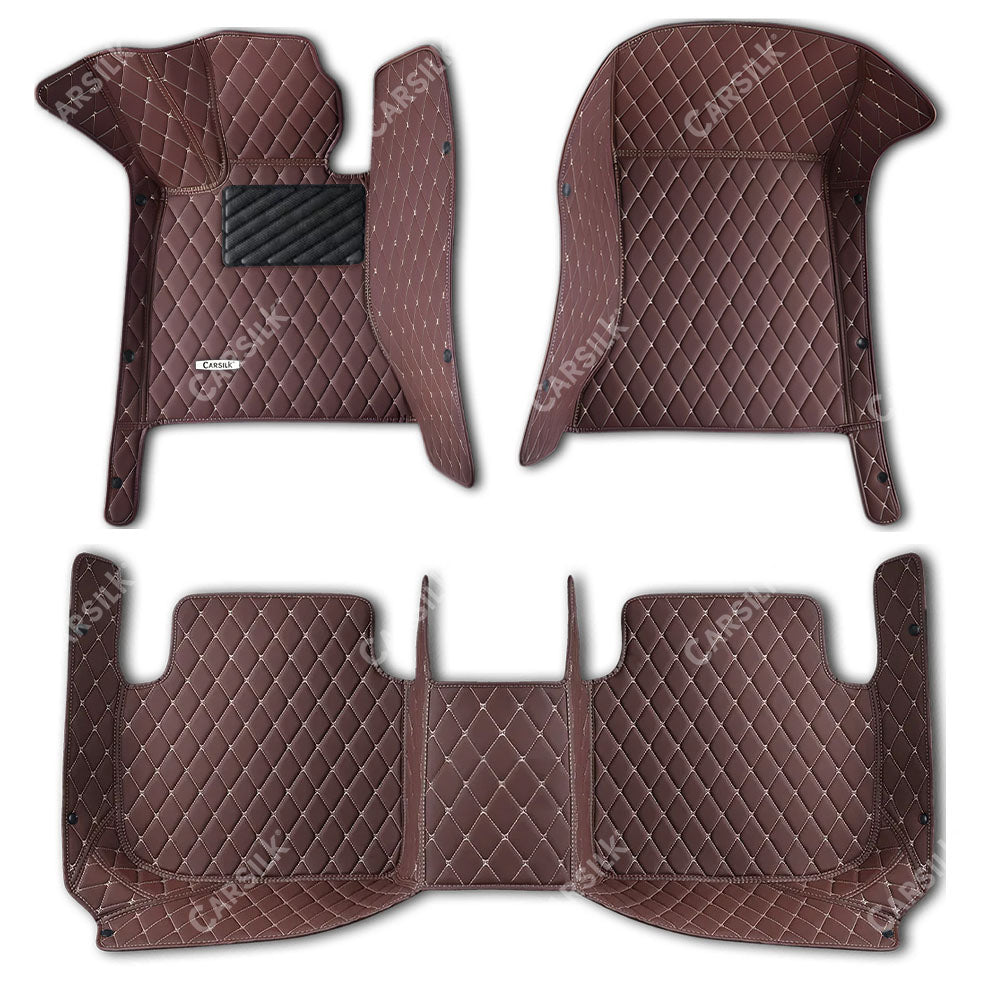 CHOCOLATE BROWN DIAMOND PATTERN CAR MATS SET - Carsilks 