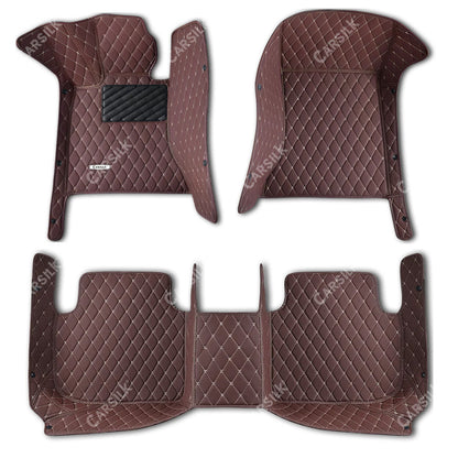 CHOCOLATE BROWN DIAMOND PATTERN CAR MATS SET - Carsilks 