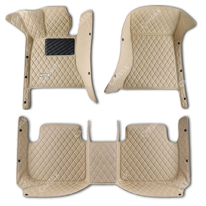 CREAM BEIGE STITCHING DIAMOND LUXURY CAR FLOOR MATS - Carsilks 