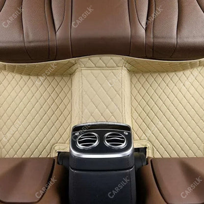 CREAM BEIGE STITCHING DIAMOND LUXURY CAR FLOOR MATS - Carsilks 