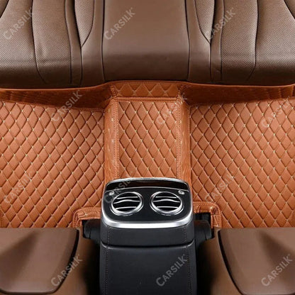 CARAMEL BROWN DIAMOND PATTERN CAR MATS SET - Carsilks 