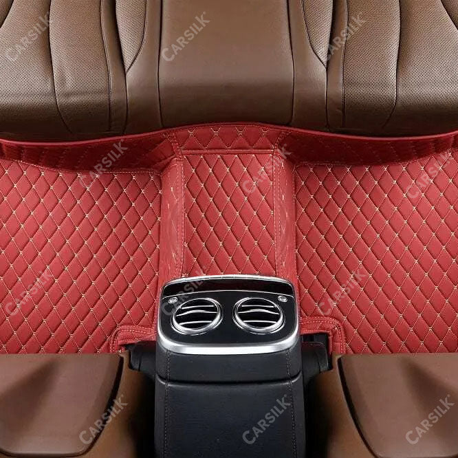 CHERRY RED DIAMOND PATTERN CAR MATS SET - Carsilks 