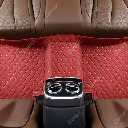 CHERRY RED DIAMOND PATTERN CAR MATS SET - Carsilks 